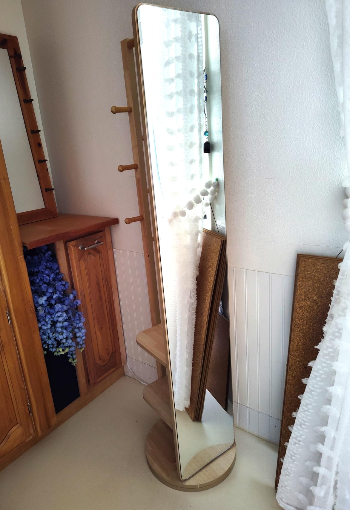 Full-Length Swivel Mirror & Storage Rack