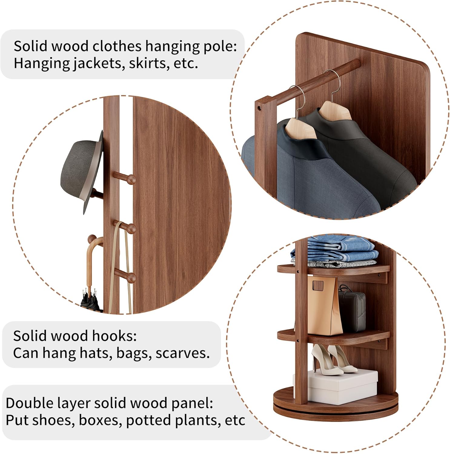 Full-Length Swivel Mirror & Storage Rack, image 7